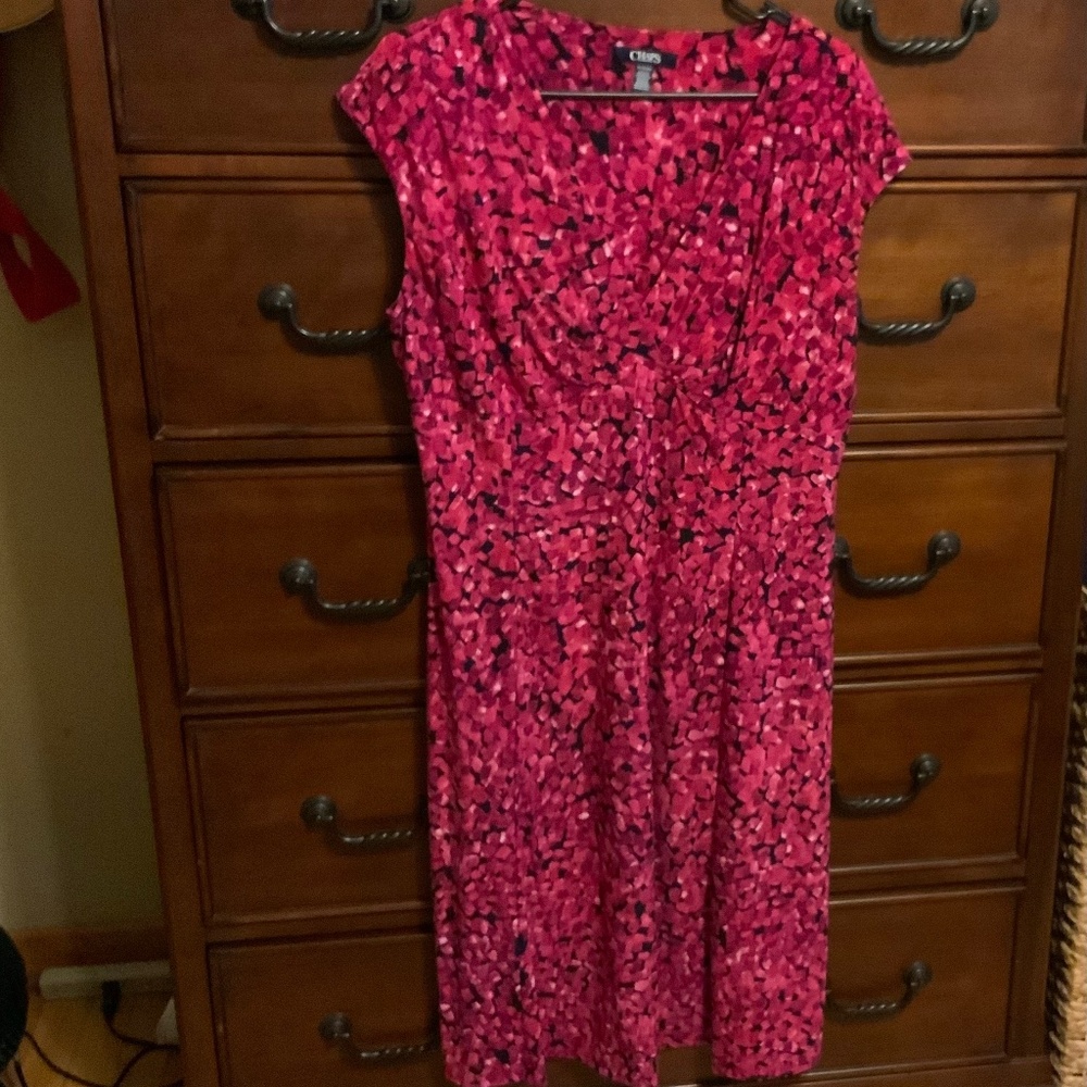 Chaps Dress Ladies Pink Short Sleeve XL
